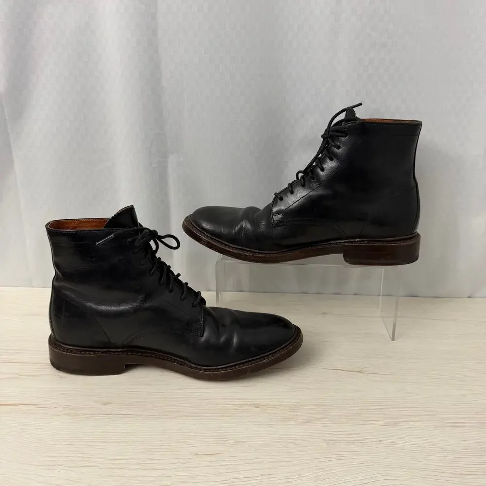 Frye Boots Mens Size 8 D Jones Black Leather Lace Up Made in Mexico